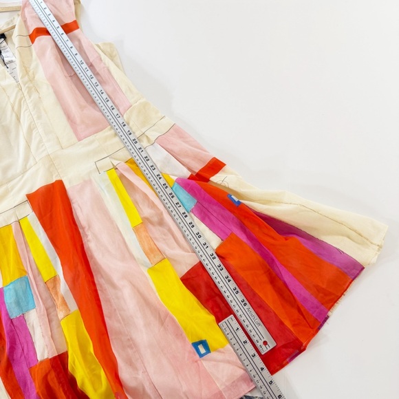 Akris Punto Dress Womens Sz 14 Mural Print Cotton Silk Pleated Shirt Dress $2390 - Picture 6 of 9